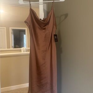 Elegant Brown Slip Dress